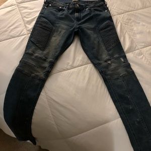 Moto Style Denim Jeans